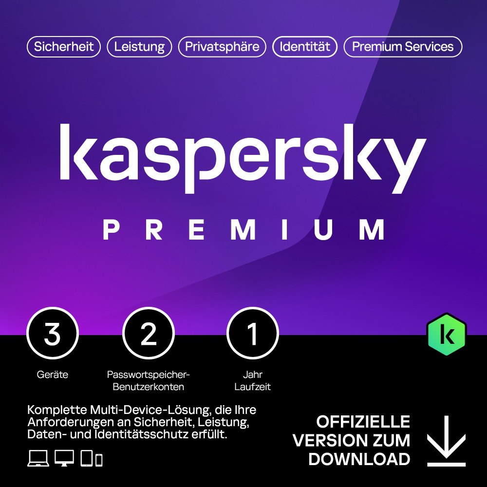 Kaspersky Premium 2024 3-Geräte / 1-Jahr Total Internet-Security #KEY